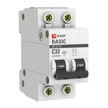 Автоматический выключатель EKF Basic 2P 32А (C) 4,5кА ВА 47-29 (mcb4729-2-32C)