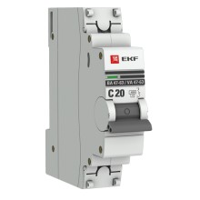 Автоматический выключатель EKF PROxima 1P 20А (C) 4,5kA ВА 47-63 (mcb4763-1-20C-pro)