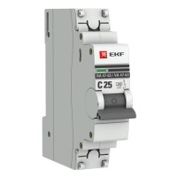 Автоматический выключатель EKF PROxima 1P 25А (C) 4,5kA ВА 47-63 (mcb4763-1-25C-pro)