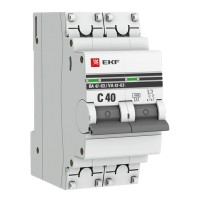 Автоматический выключатель EKF PROxima 2P 40А (C) 4,5kA ВА 47-63 (mcb4763-2-40C-pro)