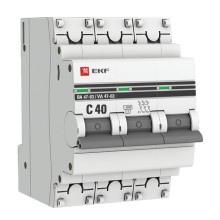 Автоматический выключатель EKF PROxima 3P 40А (C) 4,5kA ВА 47-63 (mcb4763-3-40C-pro)