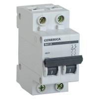 Автоматический выключатель GENERICA 2п C 20А 4.5кА ВА47-29, MVA25-2-020-C