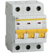 Автоматический выключатель IEK ВА47-29 3Р 63А 4,5кА х-ка С, MVA20-3-063-C