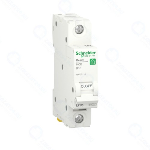 Автоматический выключатель SCHNEIDER ELECTRIC RESI9 (АВ) B 16А 1P 6000А, R9F02116