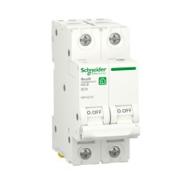 Автоматический выключатель SCHNEIDER ELECTRIC RESI9 (АВ) B 25А 2P 6000A, R9F02225