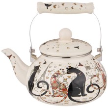 Чайник AGNESS эмалированный, 2,5л, серия "парижские коты" 934-391