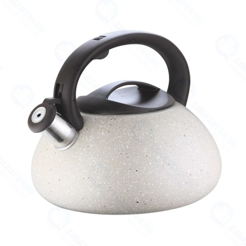 Чайник HITT Starlight со свистком, коричневый мрамор, 3л (12) H01033