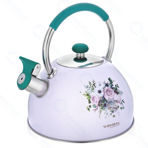 Чайник Vensal Provence с ручкой из нержавеющей стали и силикона 2,5 л, VS3000