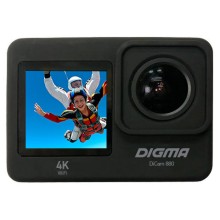 Экшн-камера Digma DiCam 880 черный (внешний микрофон/пульт ДУ), 4K, WiFi