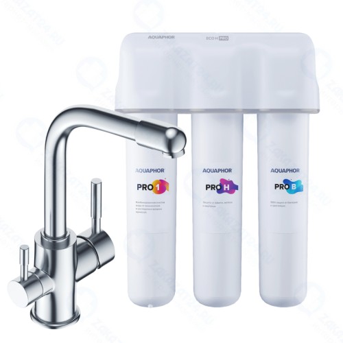 Фильтр для воды под мойку АКВАФОР Кристалл ECO H PRO со смесителем 2в1 С126