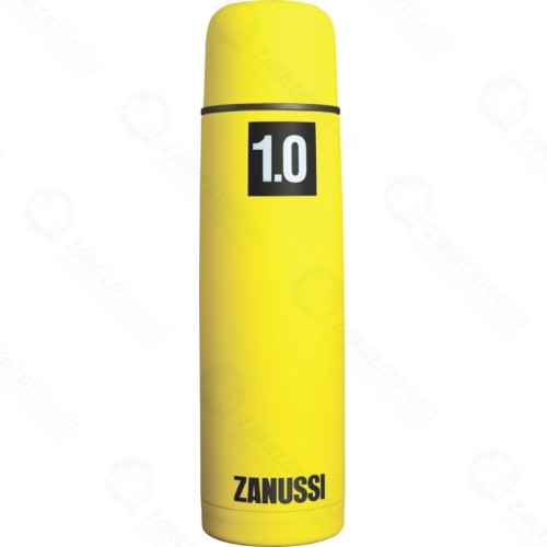 Термос Zanussi Cervinia, с резиновым покрытием, желтый, 1 л