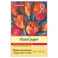 Папка для пастели А4, 210х297 мм, 20 л., BRAUBERG, тонированная бумага (слоновая кость), ГОЗНАК, "Холст", 200 г/м2, 126307