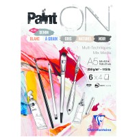 Альбом для смешанных техник 24л., А5, на склейке Clairefontaine "Paint'ON", 250г/м2, 6 цветов