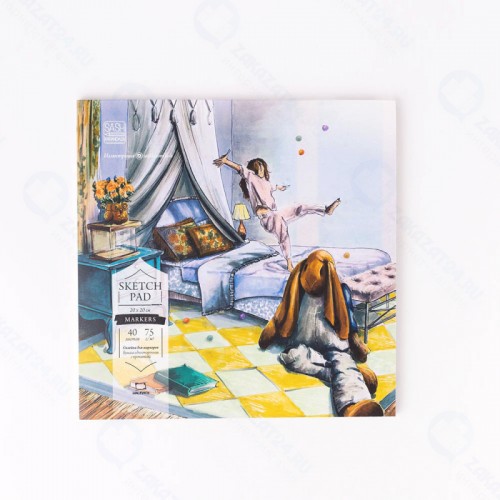 Альбом-склейка для маркеров Малевичъ Sketch,75г/м, 20х20 см, 40л