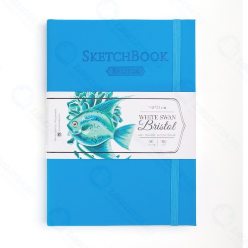 Скетчбук Малевичъ для графики и маркеров Bristol Touch, голубой, 180 г/м, А5 см, 50л