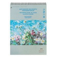 Альбом для акварели PALAZZO, масла, акрила 250х350 мм,16 л, 180 г/м, ЭКСТРА белая, мелкое зерно, "Русское поле", АЛ-0441 Альбом для акварели PALAZZO, масла, акрила 250х350 мм,16 л, 180 г/м, ЭКСТРА белая, мелкое зерно, "Русское поле", АЛ-0441