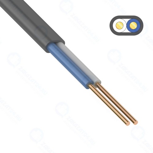Кабель ККЗ ВВГ-Пнг(А)-LS 2x1,5 кв. мм, 100 метров, медный, ГОСТ