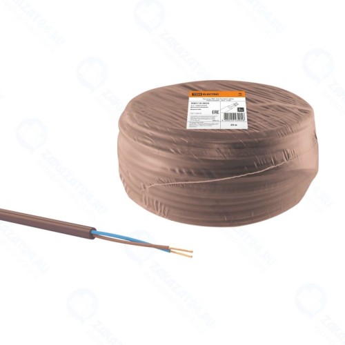 Провод TDM Electric ПВС 2х0,75 ГОСТ (20м), коричневый 