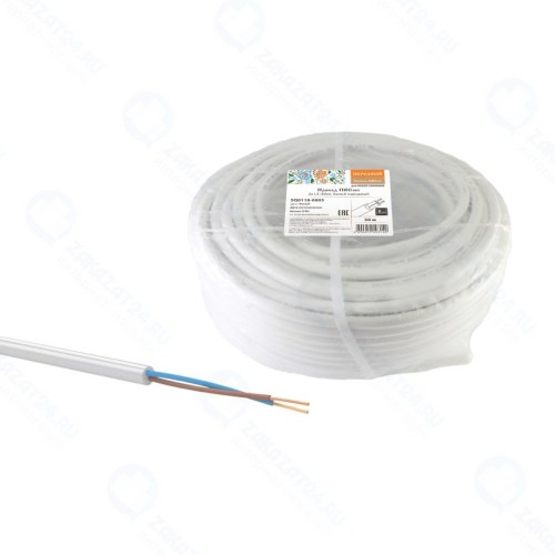 Провод TDM Electric ПВСмб 2х1,5 (50м), белый Народный