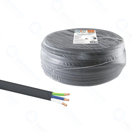 Провод TDM Electric ВВГмб-П нг(А)-LS 3х2,5 220/380 (50м) Народный