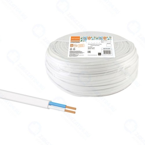 Провод TDM Electric ПУГСП 2х2,5 (100м), белый Народный