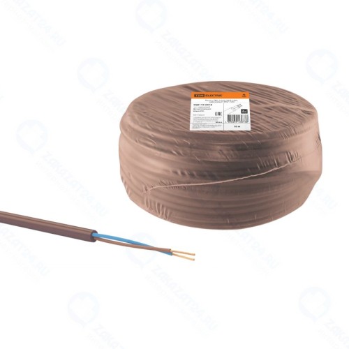 Провод TDM Electric ПВС 2х0,75 ГОСТ (10м), коричневый 