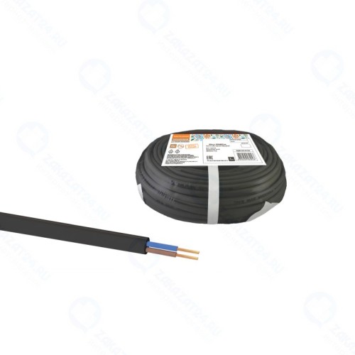 Шнур TDM Electric ШВВПмб 2х0,75 (5м), черный Народный