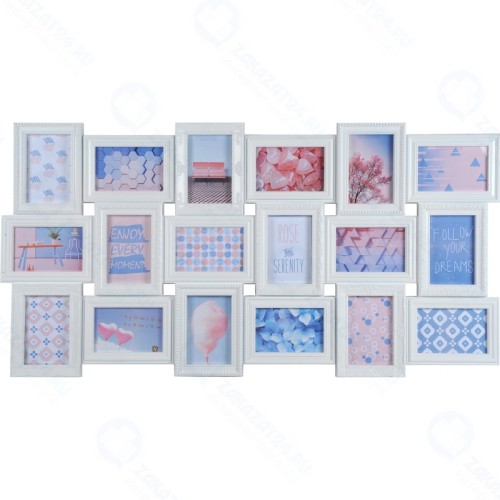 Фоторамка-галерея HENZO 81219 на 18 фото 10х15, FriendsGallery пластик (белая)