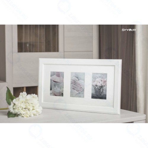 Фоторамка-галерея Styler RA-13910 MALMO 23x46 AF(белый) мдф, на 3 фото (3x10x15)
