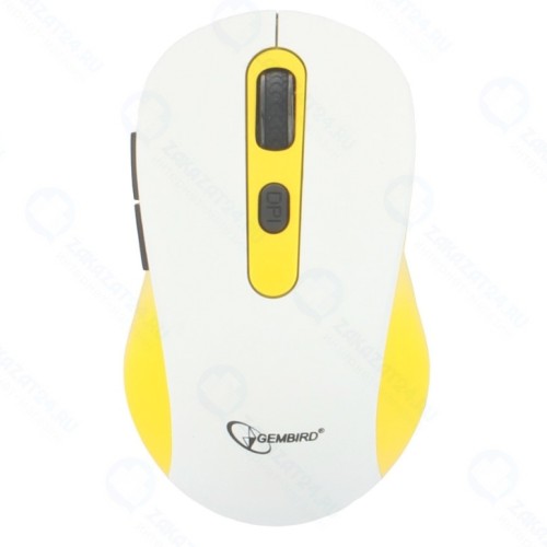 Мышь беспроводная Gembird MUSW-221-Y белый/жёлтый
