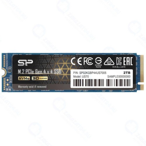 SSD диск SiliconPower M.2 US70-Series 2.0 Tb PCI-E 4.0x4 3D NAND (SP02KGBP44US7005)