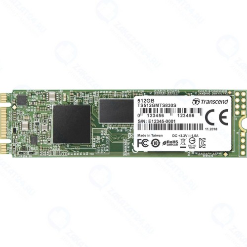SSD диск TRANSCEND M.2 2280 830S 512 Гб SATA III 3D NAND (TS512GMTS830S)