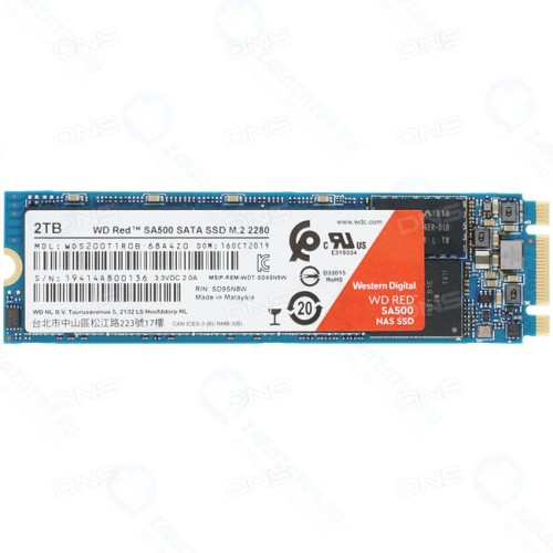 SSD диск Western Digital Red M.2 2280 SA500 2.0 Tb SATA III TLC 3D (WDS200T1R0B)