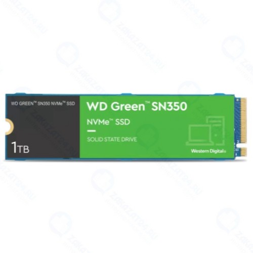SSD диск Western Digital Green SN350 M.2 2280 1.0 Tb PCIe Gen3 x4 NVMe QLC (WDS100T3G0C)