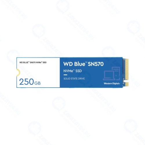 SSD диск Western Digital Blue SN570 M.2 2280 250 Gb PCIe Gen3 x4 NVMe v1.4 TLC (WDS250G3B0C)