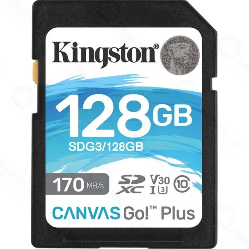 Карта памяти Kingston Canvas Go Plus 128Gb SDXC UHS-I U3 V30 (170/90 Mb/s)