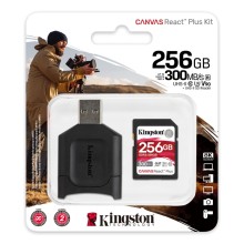 Карта памяти 256Gb Kingston Canvas React Plus SDXC UHS-II U3 V90 + USB Reader (300/260 Mb/s)