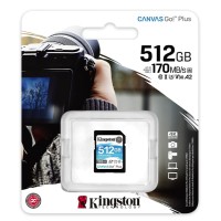 Карта памяти 512Gb Kingston Canvas Go Plus SDXC UHS-I U3 V30 (170/90 Mb/s)