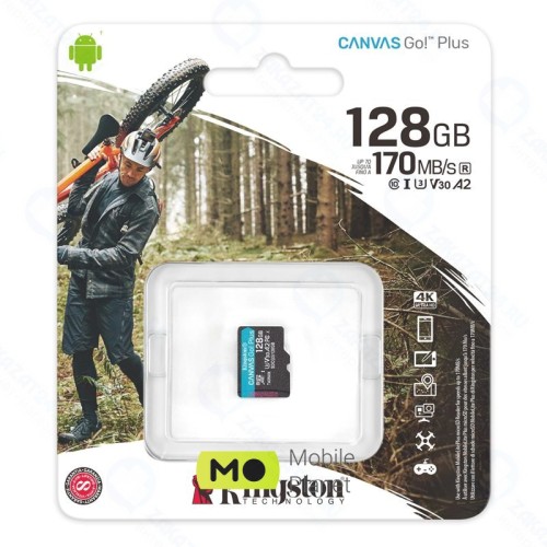 Карта памяти micro SDXC 128Gb Kingston Canvas Go Plus UHS-I U3 A2 (170/90 MB/s)