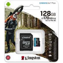 Карта памяти micro SDXC 128Gb Kingston Canvas Go Plus UHS-I U3 A2 + ADP (170/90 MB/s)