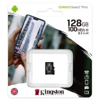 Карта памяти micro SDXC 128Gb Kingston Canvas Select Plus UHS-I U1 A1 (100/10 Mb/s)