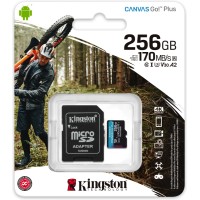 Карта памяти micro SDXC 256Gb Kingston Canvas Go Plus UHS-I U3 A2 + ADP (170/90 MB/s)