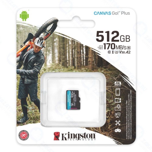 Карта памяти micro SDXC 512Gb Kingston Canvas Go Plus UHS-I U3 A2 (170/90 MB/s)