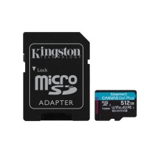 Карта памяти micro SDXC 512Gb Kingston Canvas Go Plus UHS-I U3 A2 + ADP (170/90 MB/s)