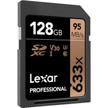 Карта памяти 128Gb Lexar Professional 633x SDXC Class 10 UHS-I U3 V30 (95/45 MB/s) LSD128CB633
