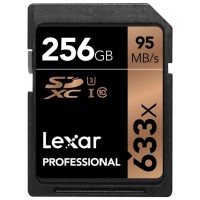 Карта памяти 256Gb Lexar Professional 633x SDXC Class 10 UHS-I U3 V30 (95/45 MB/s) LSD256CB633