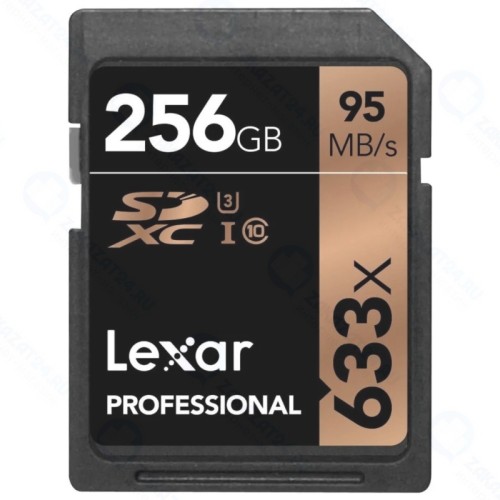 Карта памяти 256Gb Lexar Professional 633x SDXC Class 10 UHS-I U3 V30 (95/45 MB/s) LSD256CB633
