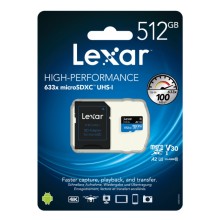 Карта памяти micro SDXC 512Gb Lexar High-Performance 633x UHS-I U3 V30 A2 + ADP (100/70 MB/s) Карта памяти micro SDXC 512Gb Lexar High-Performance 633x UHS-I U3 V30 A2 + ADP (100/70 MB/s)