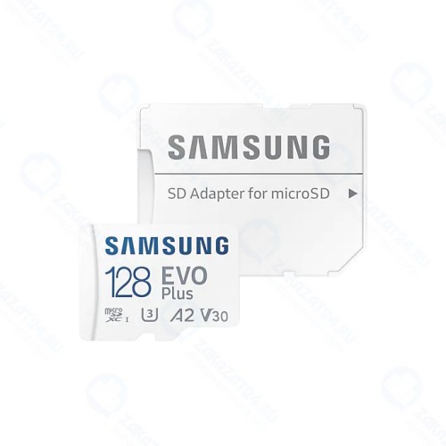 Карта памяти micro SDXC 128Gb Samsung EVO Plus UHS-I U3 V30 A2 + ADP 130Mb/s