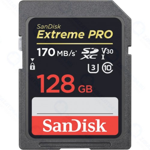 Карта Памяти 128Gb SanDisk Extreme Pro SDXC UHS-I U3 V30 (170/90 MB/s)